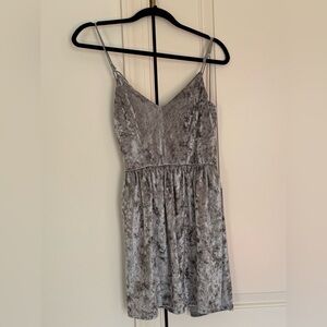Silver Spaghetti Strap Midi Sundress